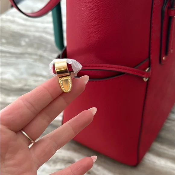 NWT Michael Kors Red Tote Bag - Picture 6 of 7